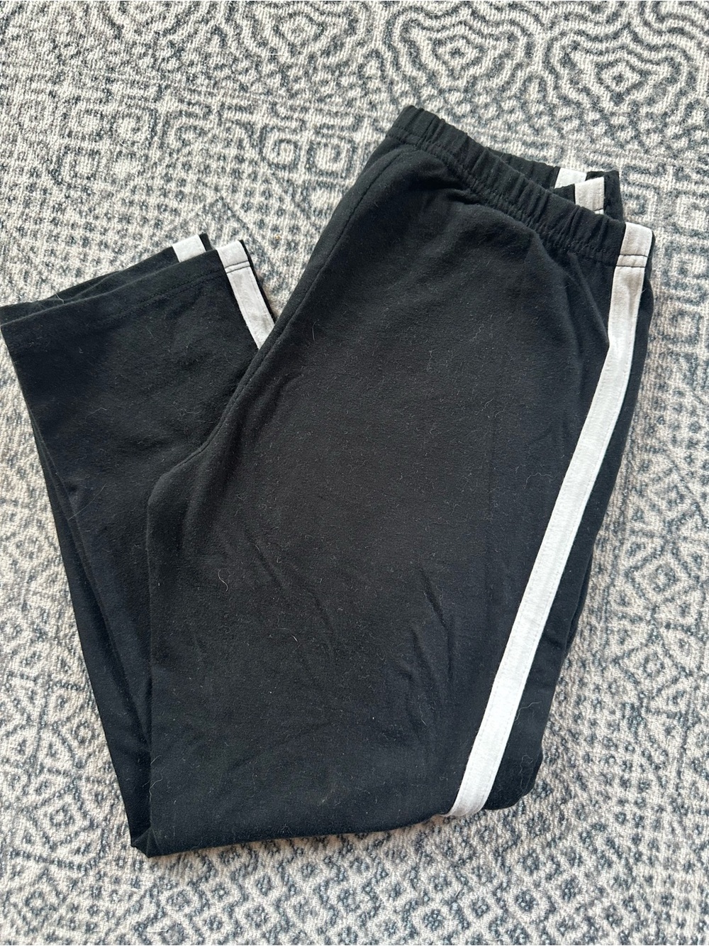 Urban Outfitters Black Capris with White Side Stripe